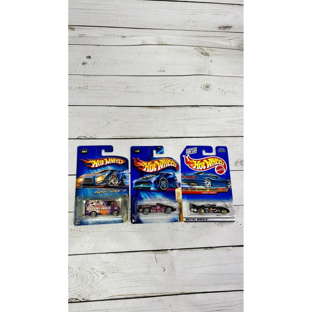 Hot Wheels NOC Lot Combat Ambulance Franken Berry Camaro Double Vision Card Wear